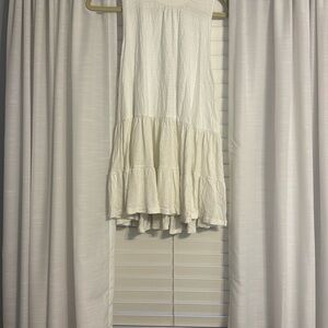 Free People Cream Fit and Flare Maxi Skirt